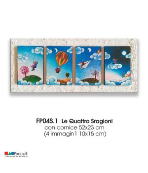The Four Seasons 4 prints Fine-Art on wooden panel Facciolli italian Art works