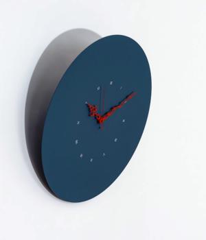 PISA blue universe leaning wall clock